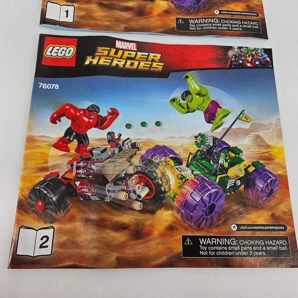 Lego Hulk Red Avengers 76078 1 & 2 Manual Instruction Book ONLY No Brick Fig